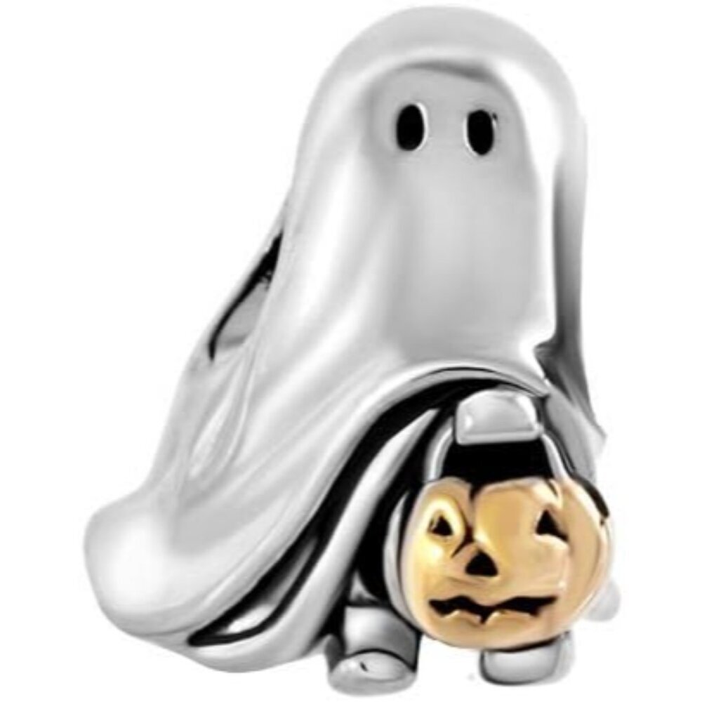 Spooky Ghost Charm Compatible with Pandora Charms Braceletss Women Haunted House